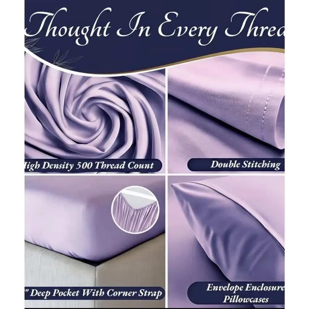 Bamboo Cooling Sheet Set 100% Viscose Twin Size Beige New In Package
